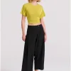 FUNKY BUDDHA Loose fit cropped παντελόνι με μονή πιέτα